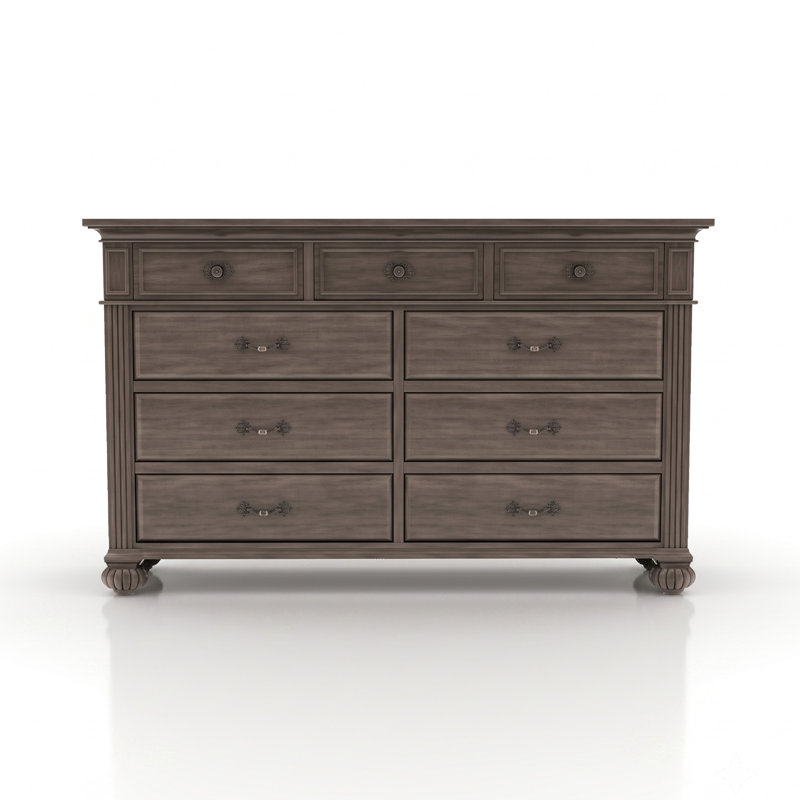Commode 9 tiroirs Aime, Gris