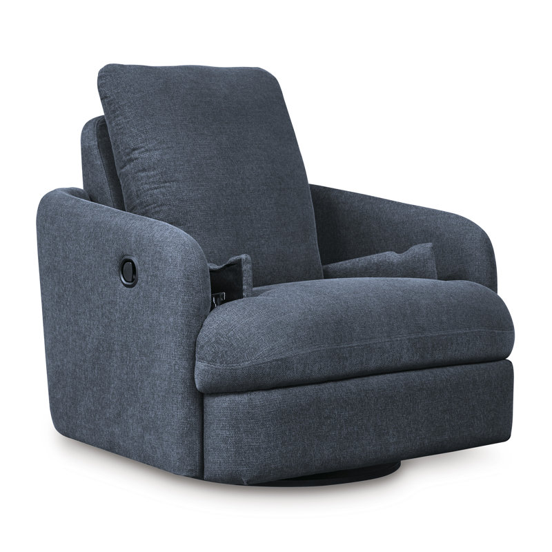 Samedi Swivel Glider Recliner, Blue