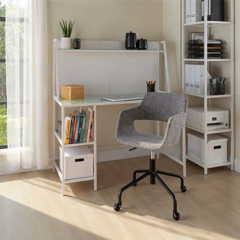 Bureau à niveaux Avenell, Blanc, Clair