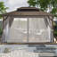 13 pi. L 10 pi. D Pavillon de jardin d'extérieur en aluminium à toit rigide