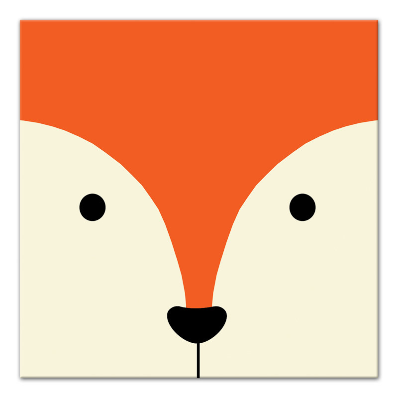Art de style ami fox Marko, Toile tendue, H 12 po x l 12 po x P 1,25 po