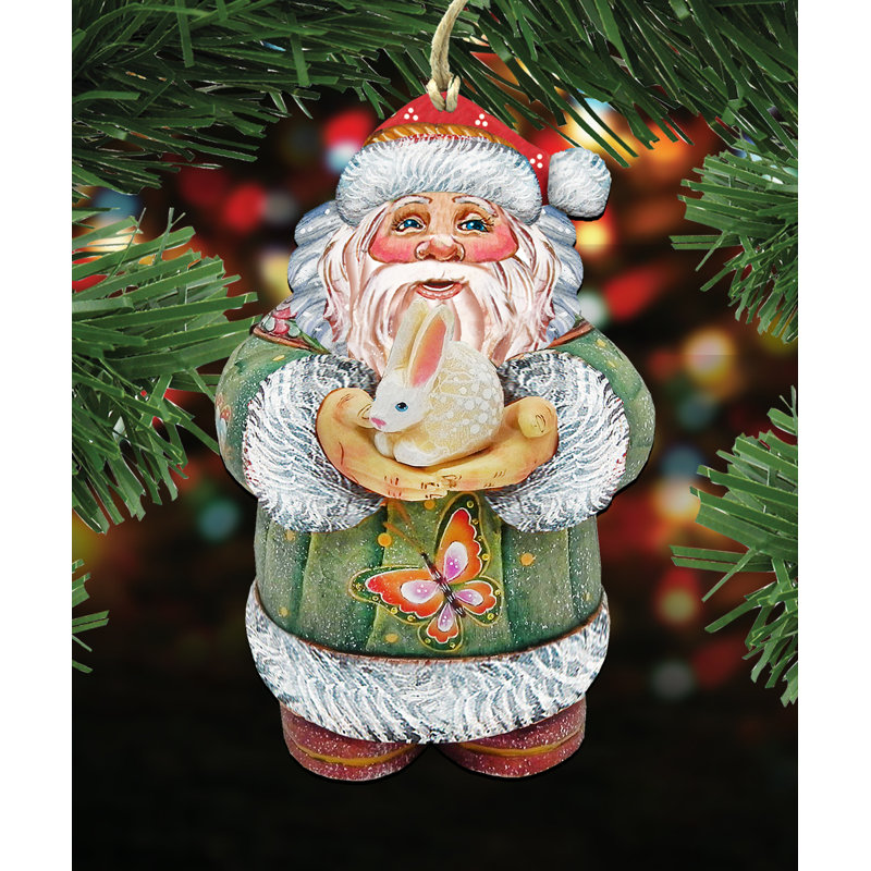 Ornement en bois en forme de noël suspendue santa