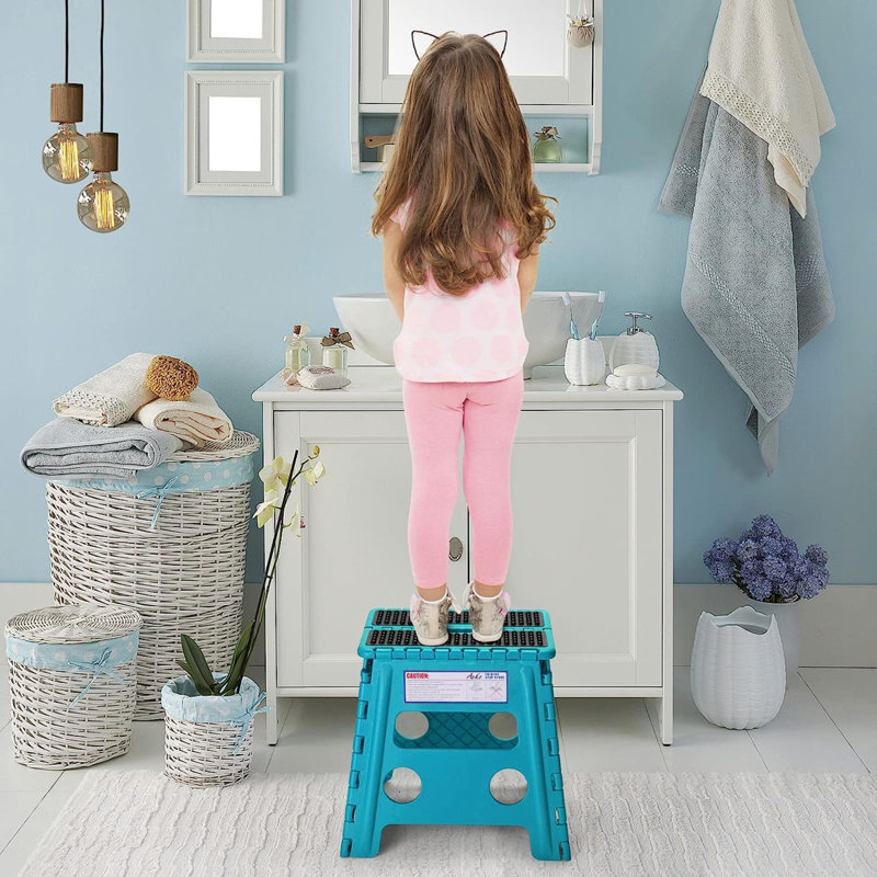 Akea Foldable Step Stool, Teal