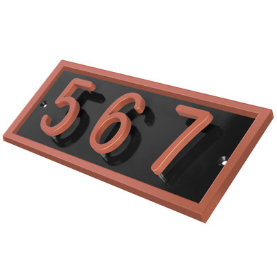 Royal Shade Floating Horizontal AFramed Aluminum Address Plaque – Customized 3/4/5-Digit House Numbers for Stylish Indoor and Outdoor Spaces