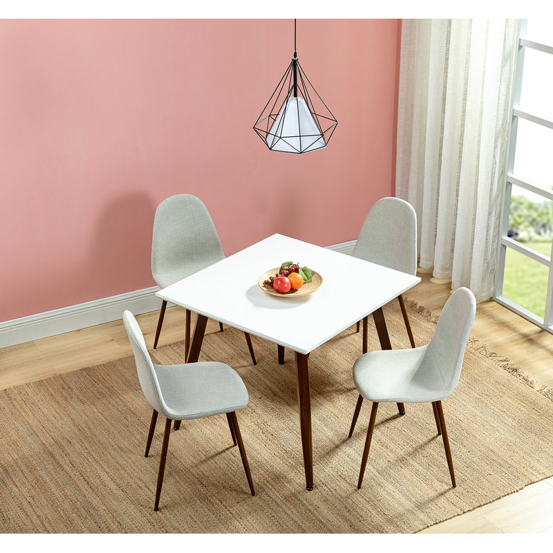 Axia Mid-century Modern Iron Rectangle Dining Table with Square optional, 30" H x 35.40" W x 35.40" L