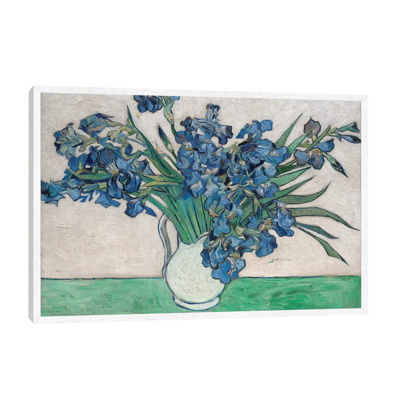 Irises, 1890 by Vincent Van Gogh - Painting on Canvas, 152.5 cm H x 101.5 cm W, White Framed