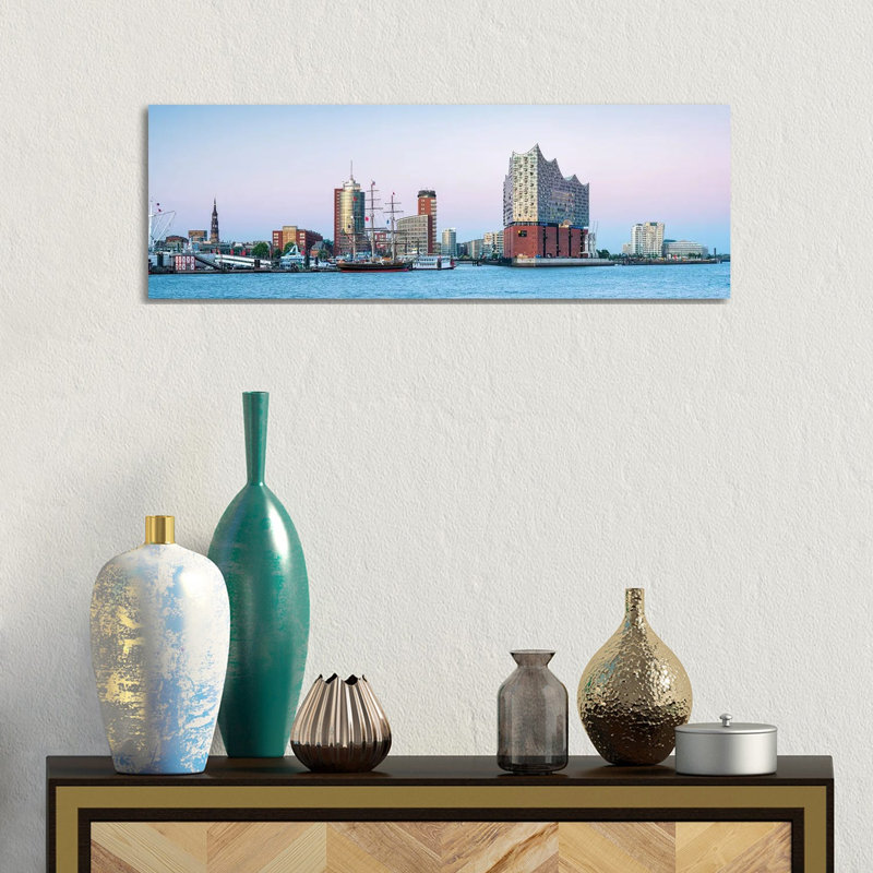 View Of The Elbphilharmonie Concert Hall In The Hafencity Quarter Of Hamburg, Germany by Jan Becke - Wrapped Canvas Panoramic Print