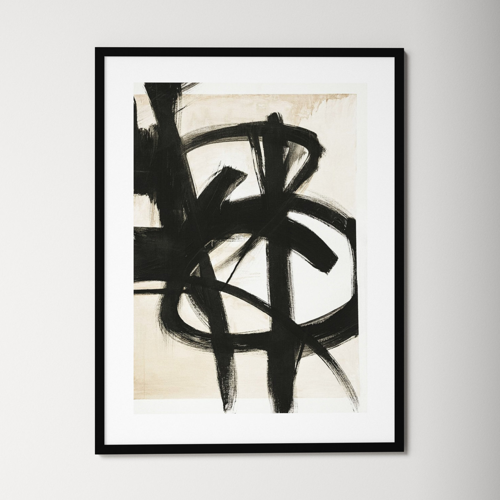 Graphical Shapes 7 Print, Black Framed Paper, 42.12" H x 32.12" W x 0.88" D