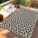 Geometric Black and Beige Outdoor Rugs with Cross Pattern