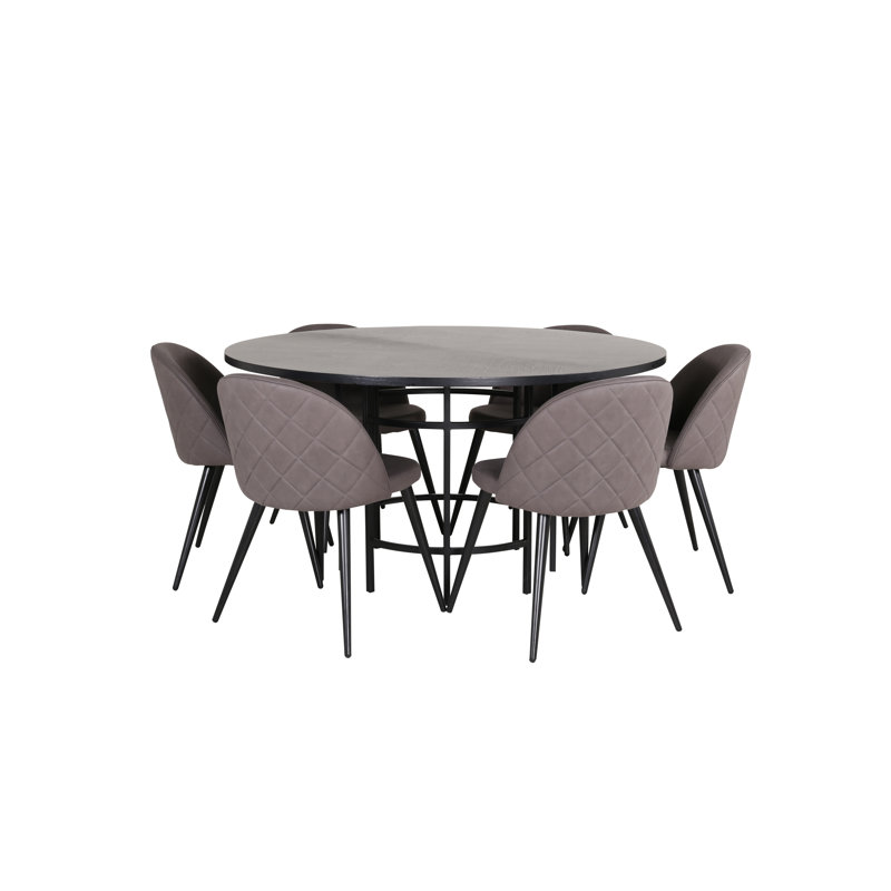 Checketts 6 - Person Dining Set, Grey
