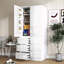 Armoire de rangement de cuisine avec portes, tablettes et tiroirs