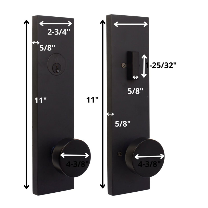 Knobs With Deadbolt Reversible Entry Set, Matte Black