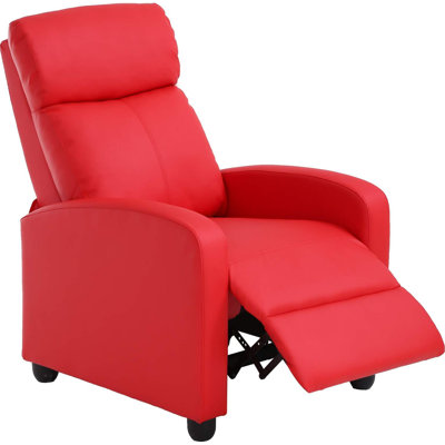 Modern Recliner Chair For Living Room - Push Back Reclining Sofa With Lumbar Support, Ergonomic Wingback Design, Liftable Footrest And Durable PU Leather Upholstery