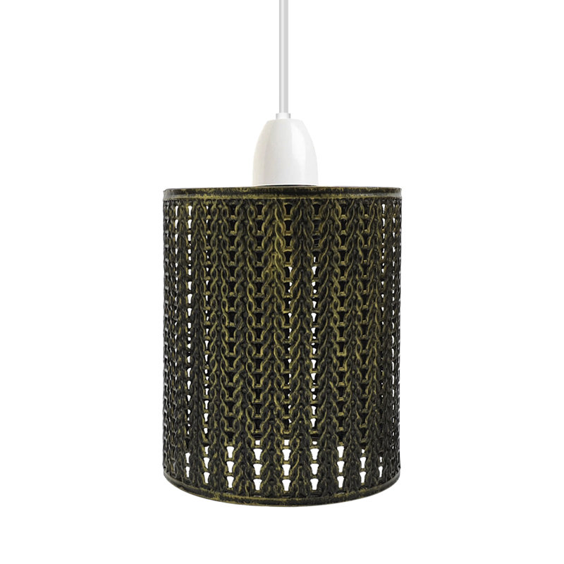 Anistin Metal Drum Lamp Shade ( Screw On ), Brushed Brass
