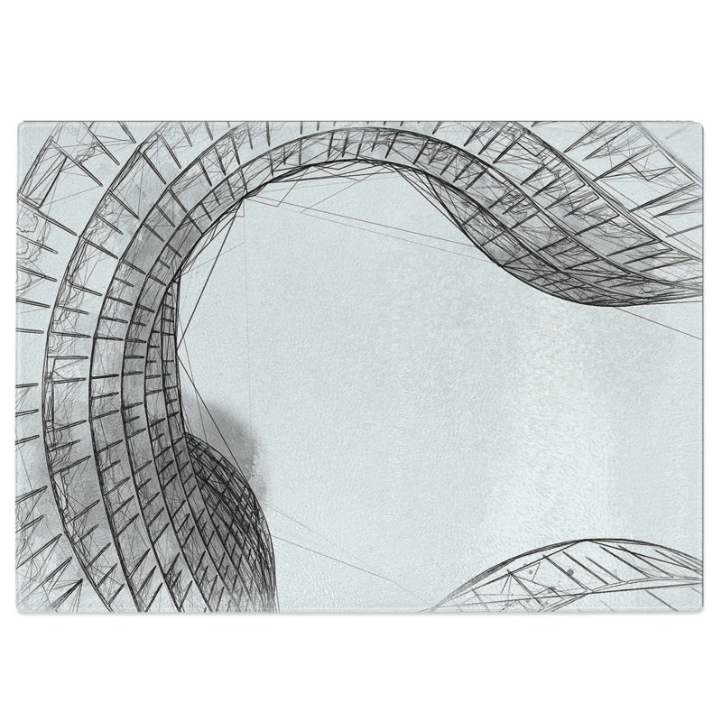 Tempered Glass Sketching the Architecture Vol.8 Chopping Board, 39 cm W x 28.5 cm L