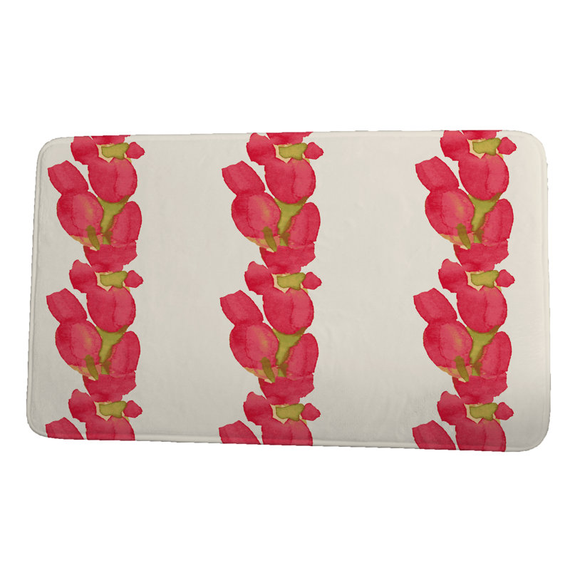 Tapis de bain Luedtke, l 17 po x L 24 po, Rouge