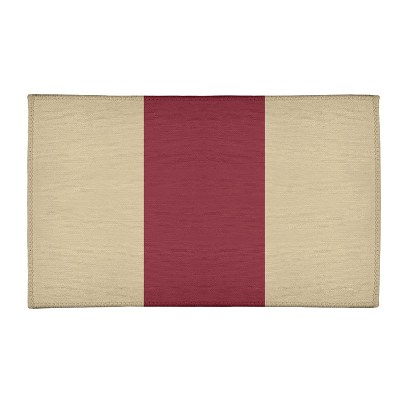 Tapis beige national hockey rayures, Rectangle 2 pi x 3 pi
