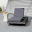 Chaise longue noire en bois d'acacia avec coussin pliable gris foncé de 3 pouces