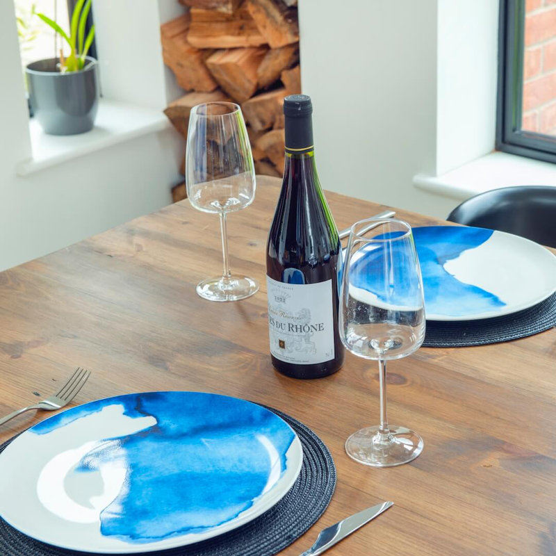 Rustic Redwood Dining Table with Slim X Legs, 76cm H x 180cm W x 100cm D
