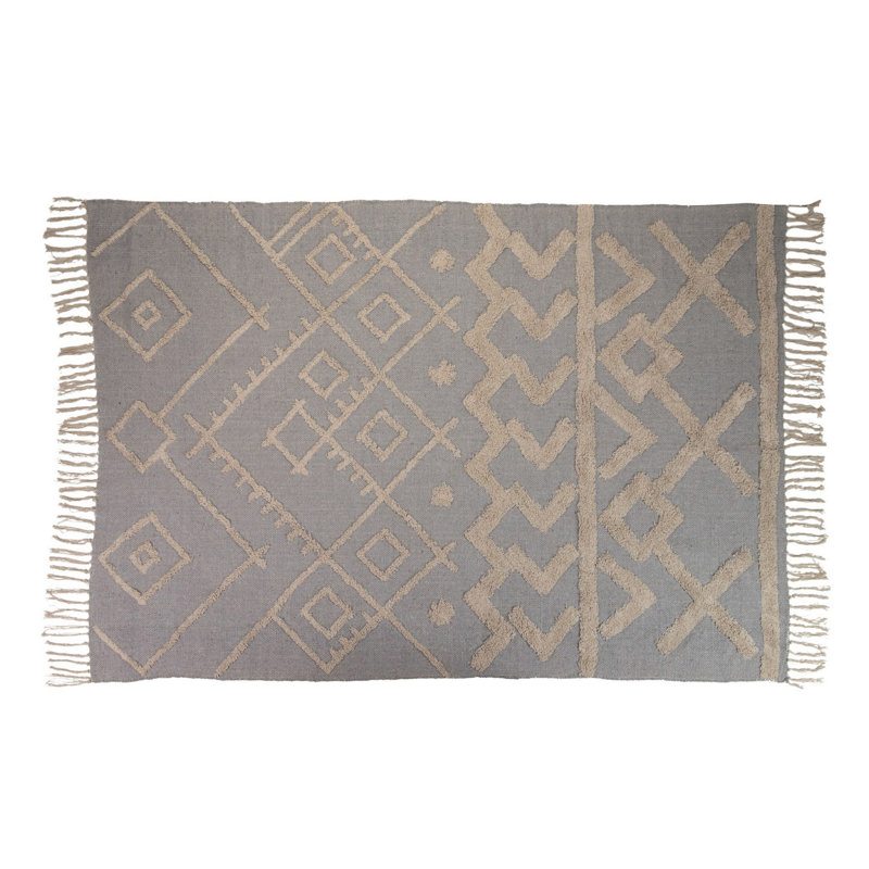 Geometric Cotton Hand Woven 160cm X 230cm Area Rug