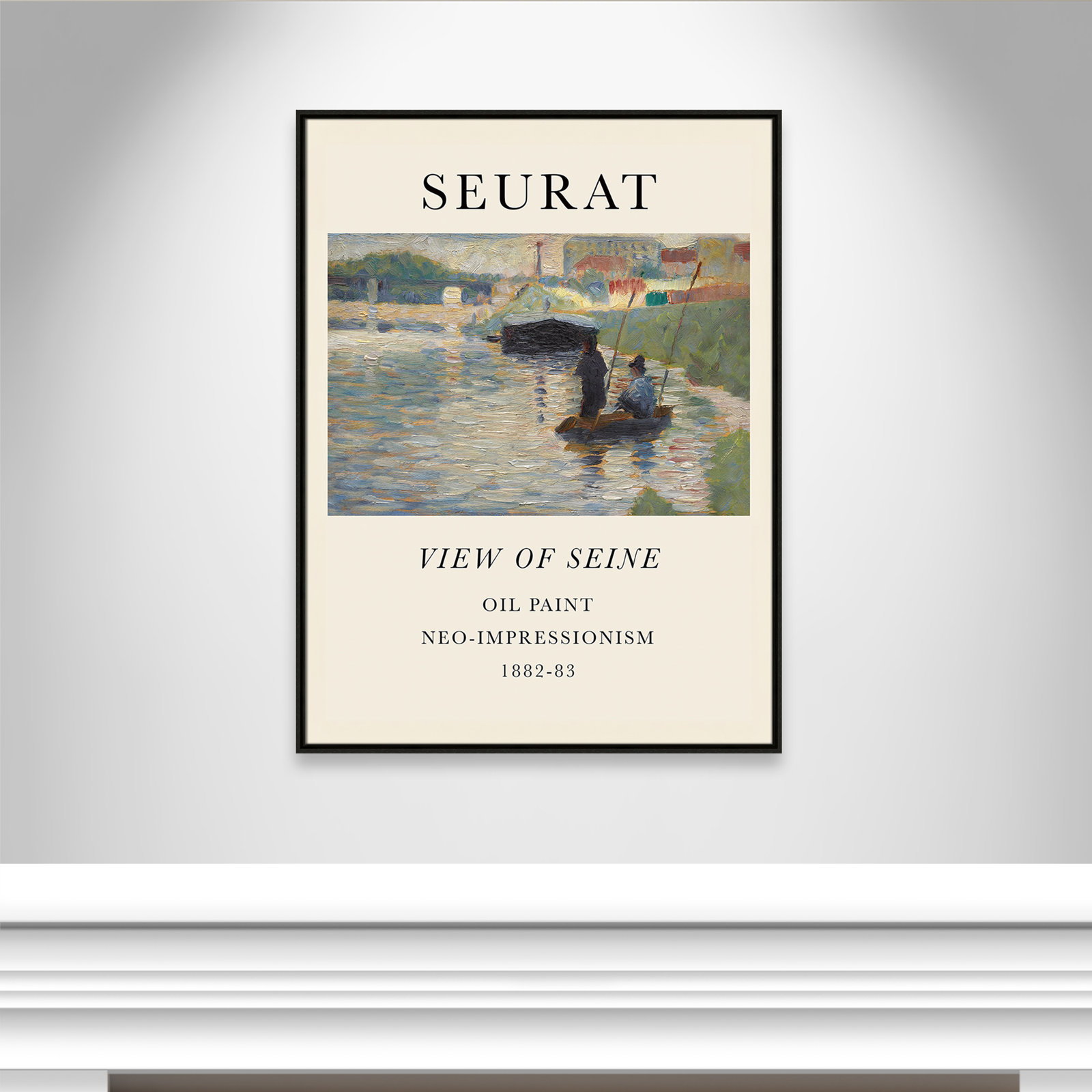 Old Masters Collection "View of Seine" Print, Espresso Floater Frame, No, 41.5" H x 31.5" W x 2" D