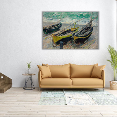 Trois bateaux de pêche - reproduction d'art sur toile