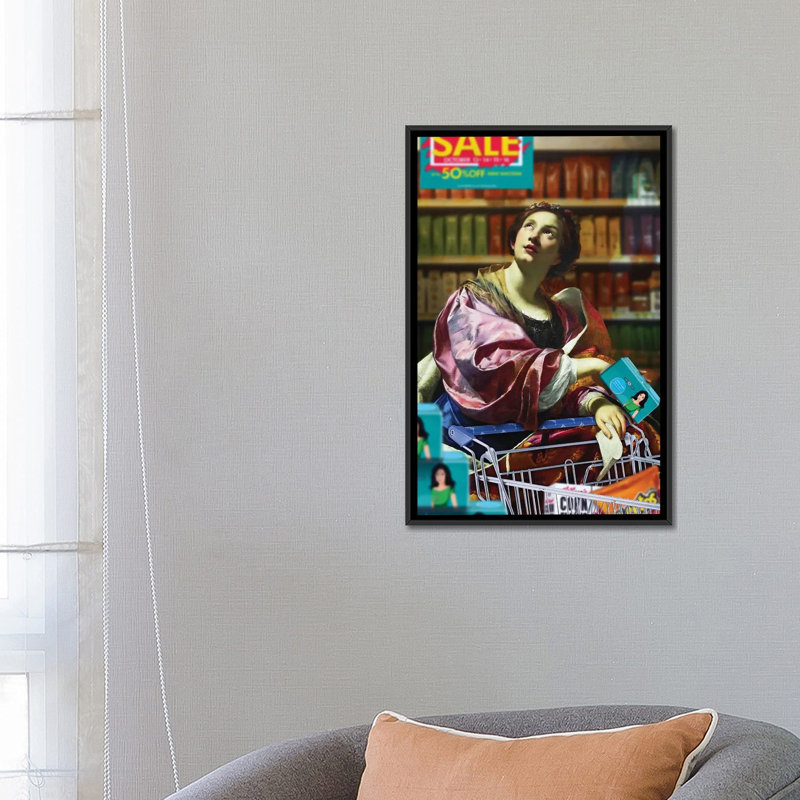 «At the Super marché», impression sur toile, H 26 po x l 18 po x P 1,5 po, Toile avec cadre noir, Pas de tapis