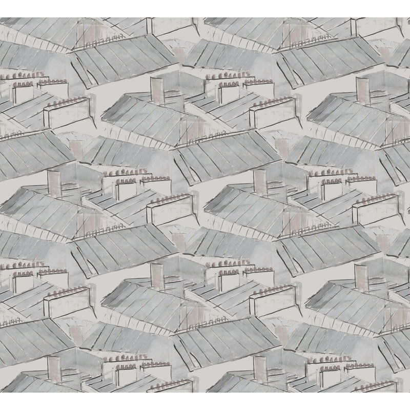 Paule Marrot Geometric Wallpaper Double Roll, Mist
