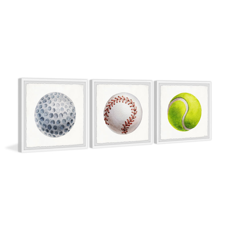 «Grab a Ball Triptych», ensemble de 3 pièces encadrées