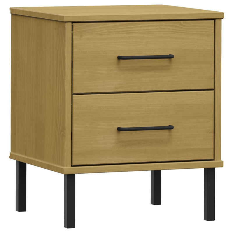 Keywan 40cm W Bedside Table, Brown