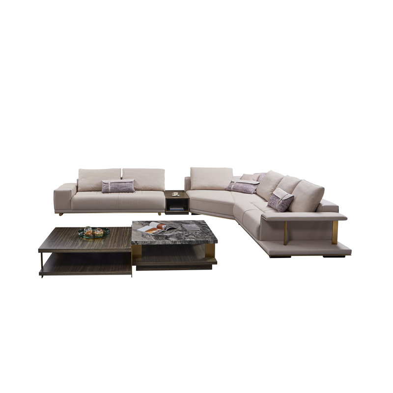 Leather L-Shaped Sectional, Left Hand Facing