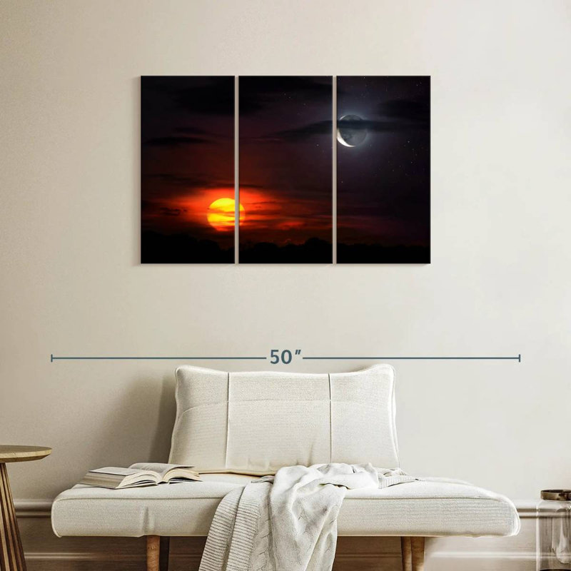 Oberle Sunset With Moon, 24" H x 38" W