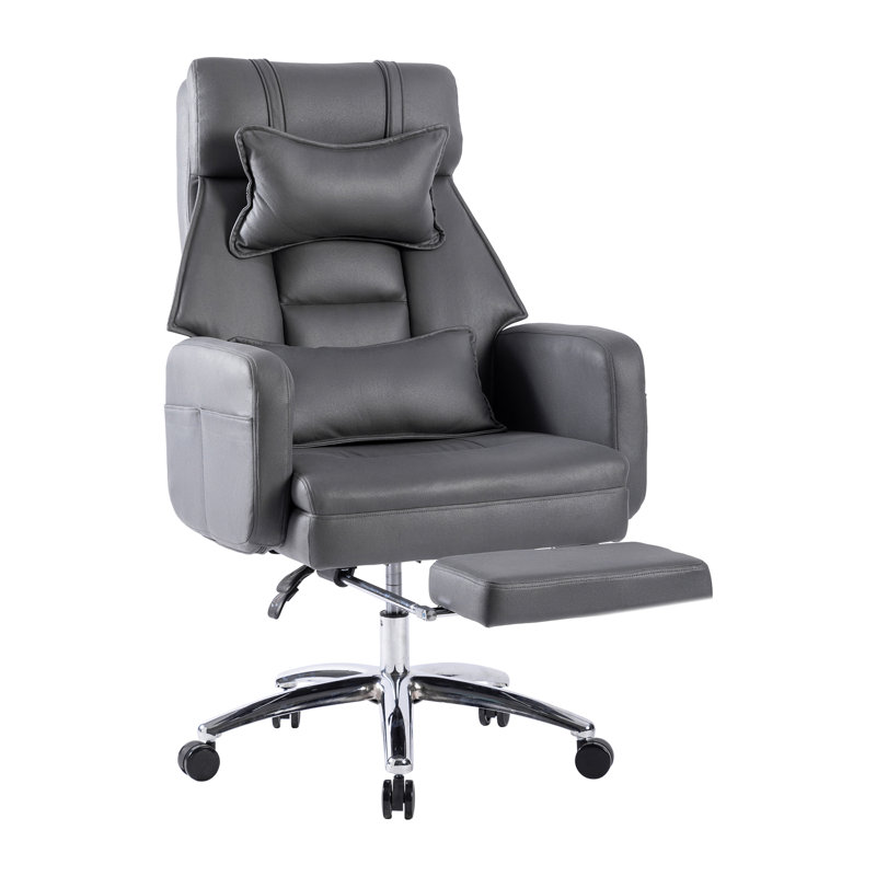 Latitude Run Adjustable Reclining Ergonomic Swiveling PC & Racing Game Chair, Dark Gray
