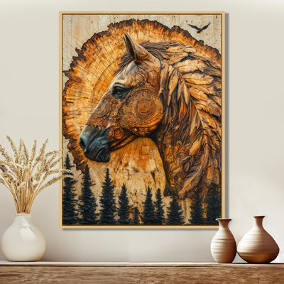Gillie Native Horse Warrior Chief I - cheval, art mural