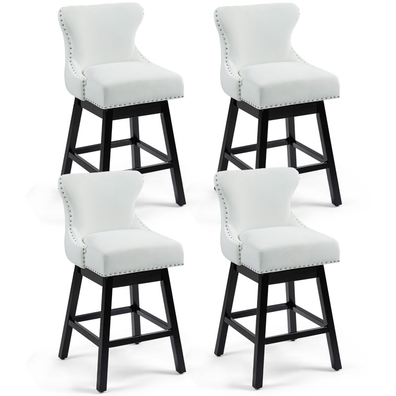 Tabouret pivotant 29 po Angelicamae, 4, Ivoire blanc