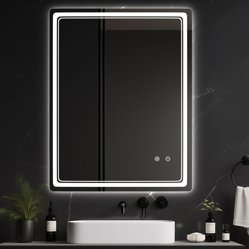 LED Mirror for Bathroom – Vanity Mirror with Lights, Dimmable Touch Sensor, and Anti-Fog Function, 36" x 27"