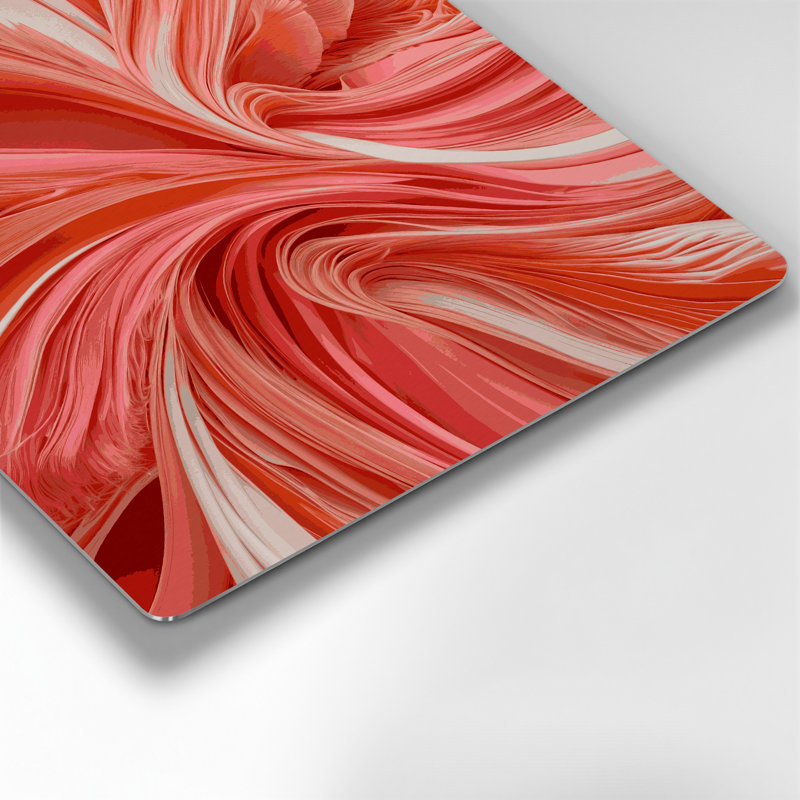 Abstraction numérique 5, art mural en métal rouge, H 16 po x l 16 po