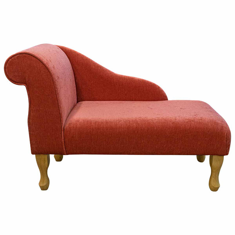 Upholstered Chaise Lounge, Orange
