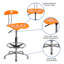 Vibrant Chrome Drafting Stool with Tractor Seat-950771681