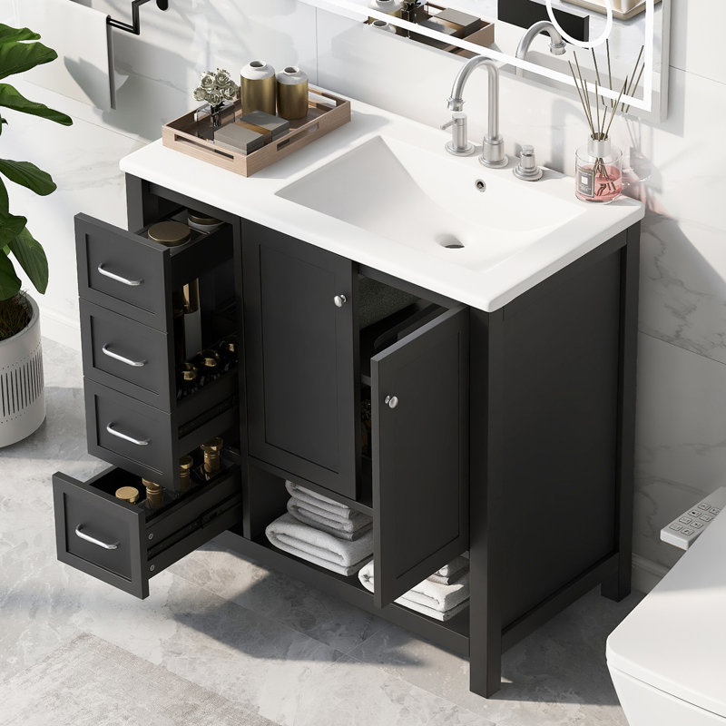 36'' Single Bathroom Vanity With Ceramic Top