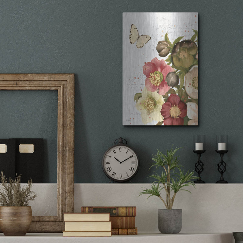«August Pet® Vintage Petals 2 C» par Augusta Katie pertiet, art mural en métal, H 16 po x l 12 po