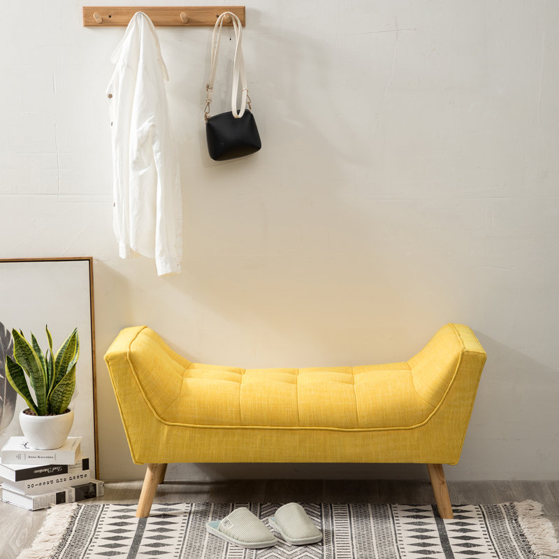 Raoul Upholstered Chaise Lounge, Yellow