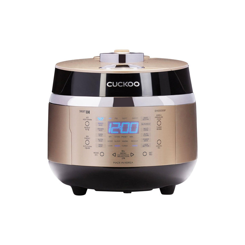 CUCKOO CRP-EHSS0309FG 3-Cup (Uncooked) / 6-Cup (Cooked) Induction Heating Pressure Rice Cooker with Nonstick Inner Pot, 16 Menu Modes, Fuzzy Logic Tech, 3 Voice Guide, Auto Clean (Gold)