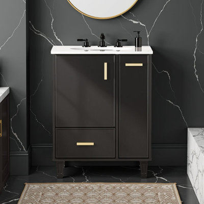 Ensemble de meuble-lavabo élégant 24 po - tiroir à fermeture en douceur et panier coulissant inclus