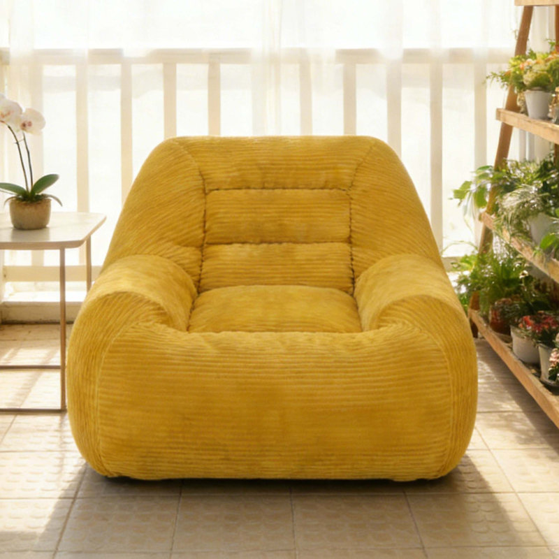 Fauteuil à billes confortable en velours côtelé pour la détente