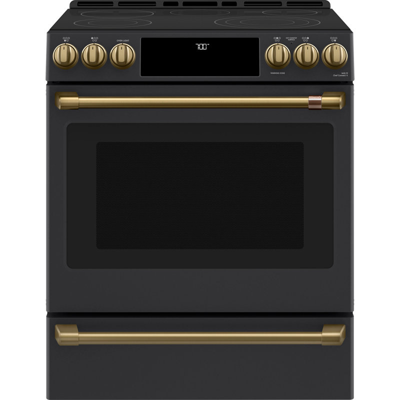 Front Control Electric Range Handle Kit, Brushed Brass