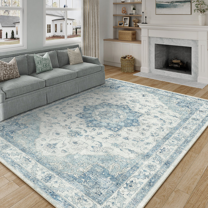 Tapis oriental lavable à la machine Stella, Ivoire ivoire, Rectangulaire 2 pi x 3 pi