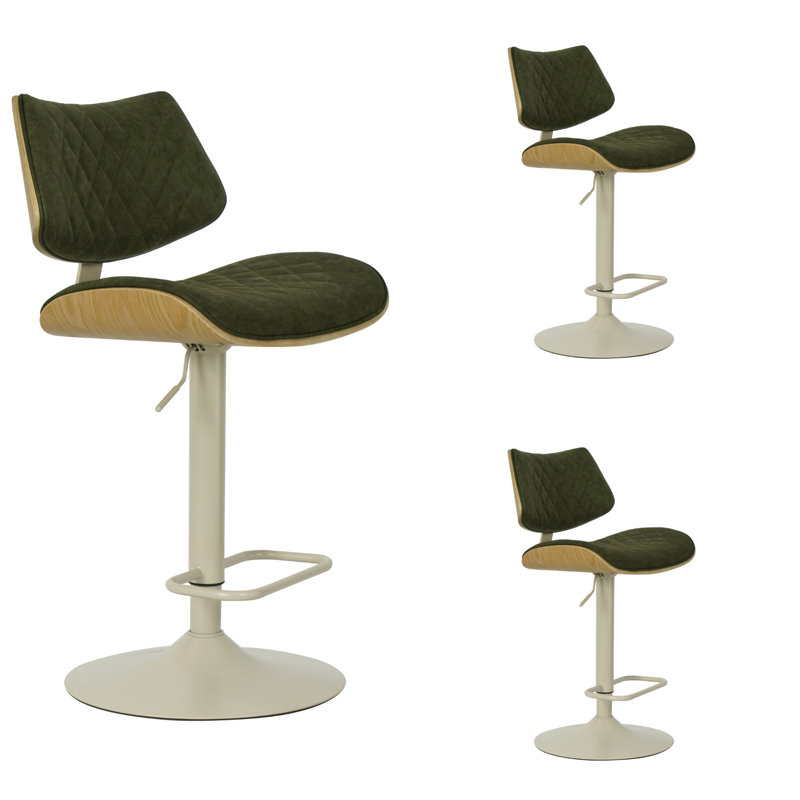 Ensemble de 3 tabourets de bar réglables Wesson, Vert