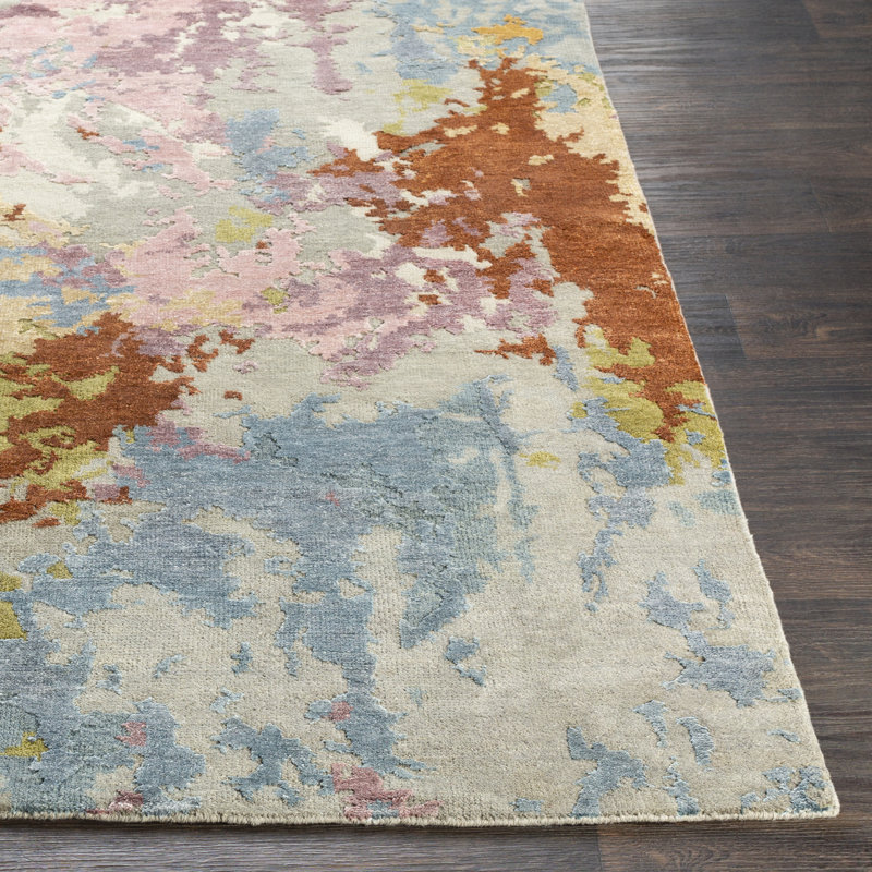 Phoebe-Grace Hand Knotted Abstract Indoor Rug, Rectangle 2' x 3'