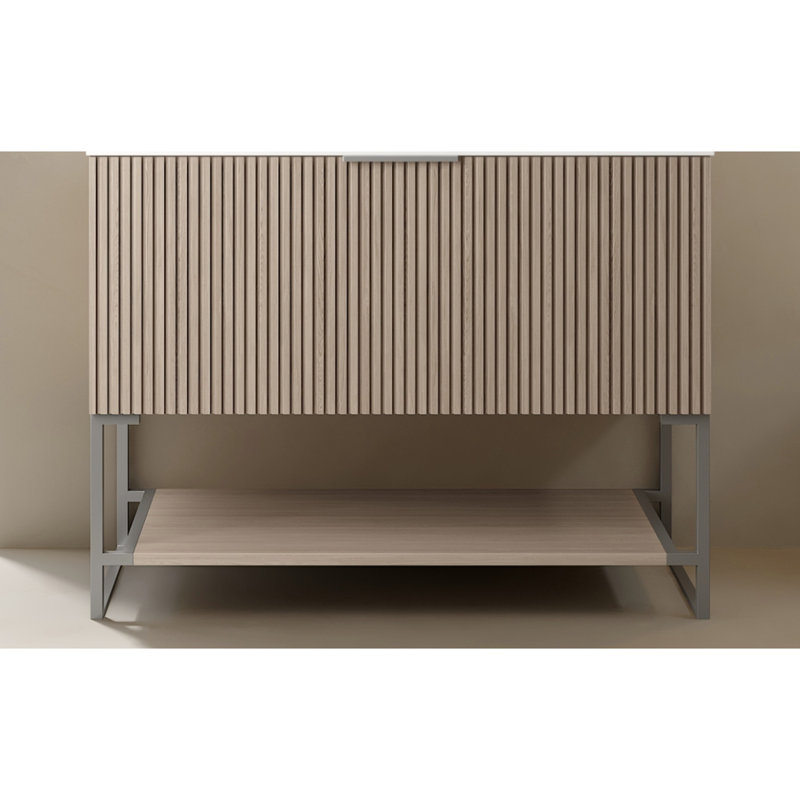 Armoire autoportante sans lavabo 36 po YOLAN, chêne brun clair